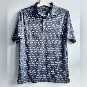 NWOT Greg Norman Men's Navy Triangle Design Performance Golf Polo Size Small